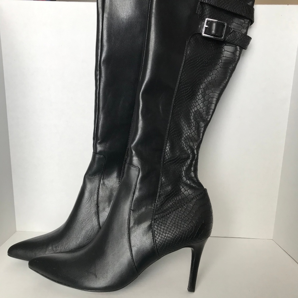 New in Box Calvin Klein Knee High Snakeskin Boots